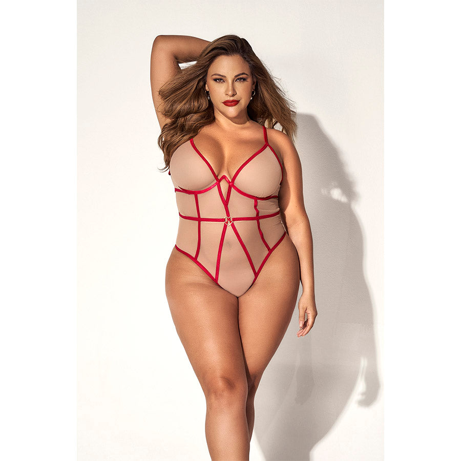 Body Con Varilla Piel / Rojo